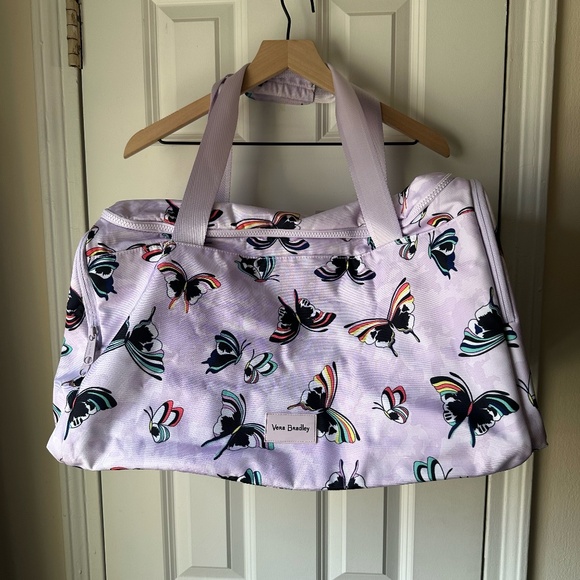 Vera Bradley Handbags - Vera Bradley ReActive Travel Duffel Bag Lavender Butterflies